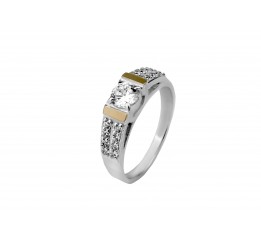 Кольцо серебряное с золотом Рондо (432к)