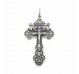 Подвес серебряный Крест и крылья Ангела 35081ч