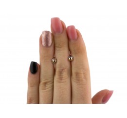 Серьги пусеты-гвоздики серебряные с золотом (402р)