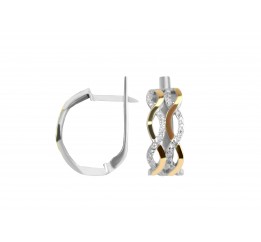 Серьги серебряные с золотом и цирконием (0238.10с)