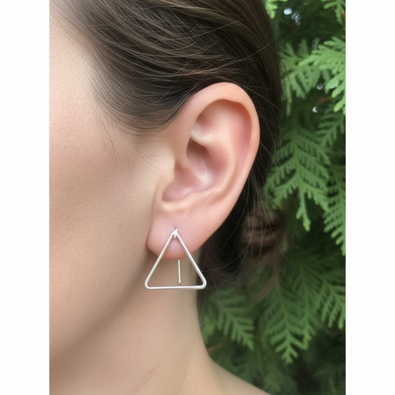 Серьги серебряные Треугольники 251001