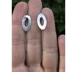 Серьги серебряные Овалы (25090)