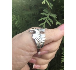 Печатка серебряная с золотом Орёл (809з)