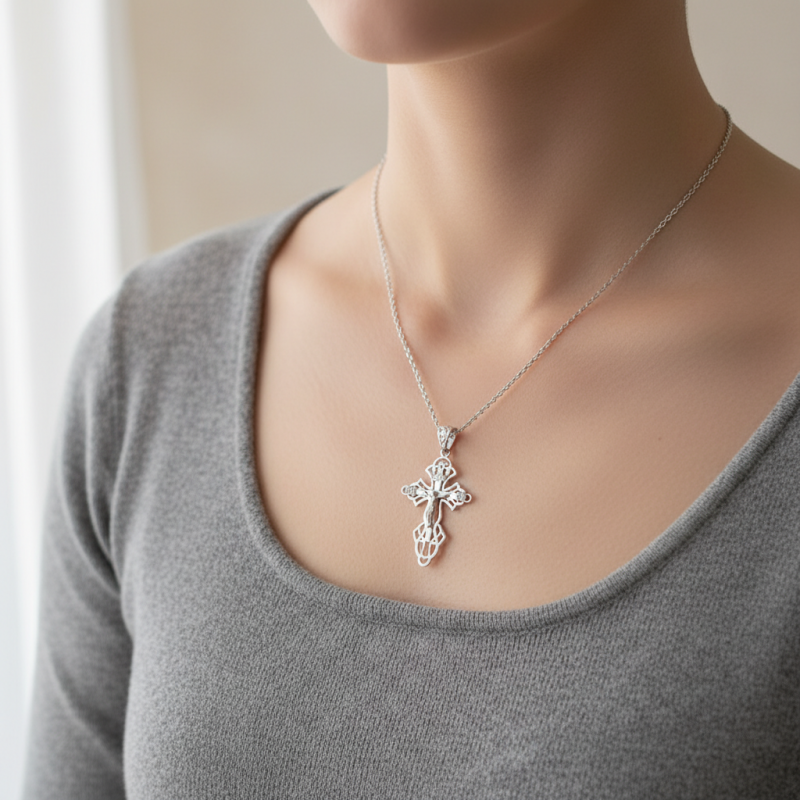 Подвес серебряный Крестик 2-0898.02