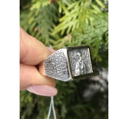 Печатка серебряная с золотом 280/1к