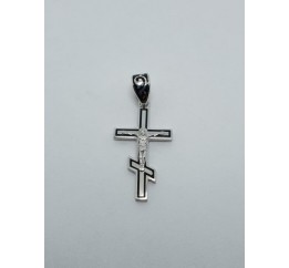 Крестик серебряный с эмалью 126 (126чёрный)