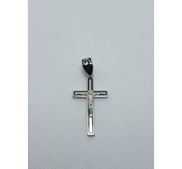 Крестик серебряный с эмалью 125 (125ч)