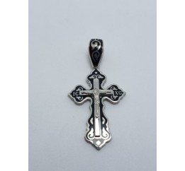Крестик серебряный с эмалью 218 (218чёрный)