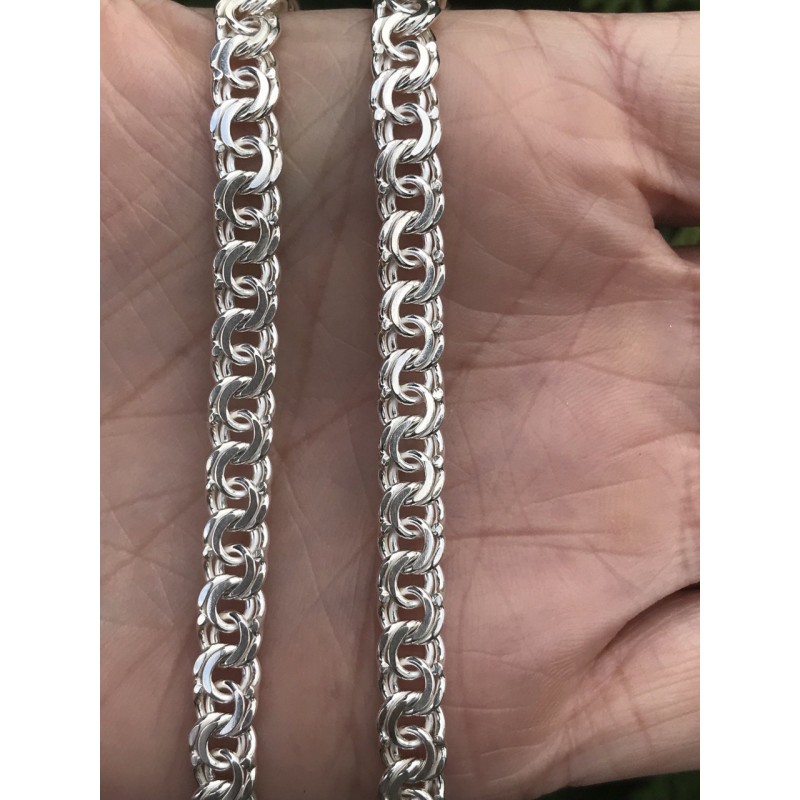 Цепочка серебряная Плоский бисмарк (802б)