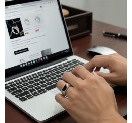 Печатка серебряная с золотом (143)