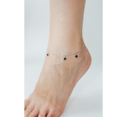 Браслет серебряный на ногу в стиле Ван Клифф 550334нч