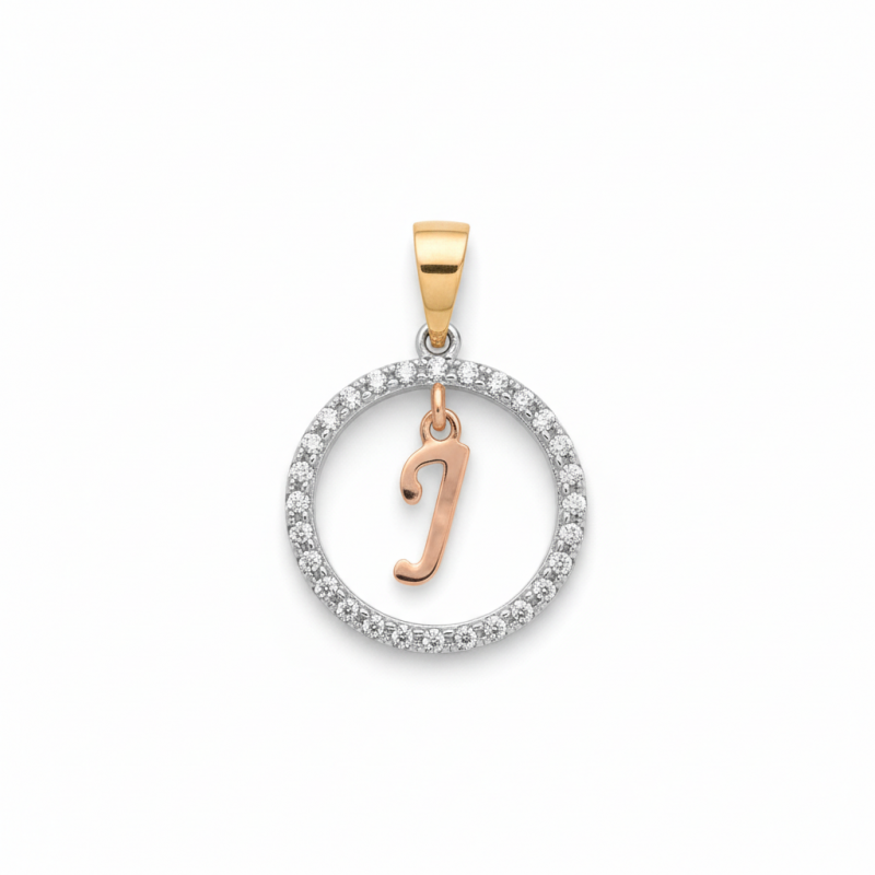 Подвес серебряный с золотом буква И (050пИР)