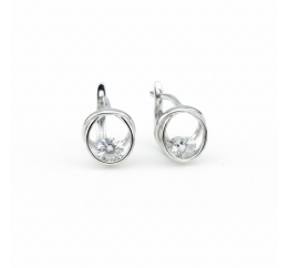 Серьги серебряные с фианитом 9520334б