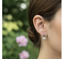 Серьги серебряные с фианитом 9520334б