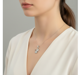 Подвес серебряный с фианитами  Ангелочек А172пр