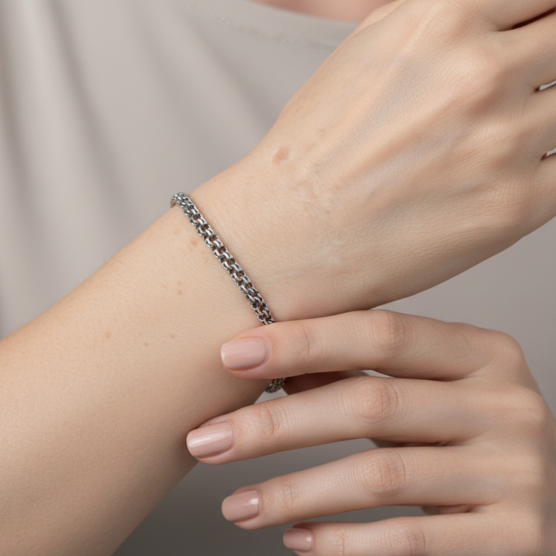 Браслет серебряный Круглый Бисмарк (701лч)