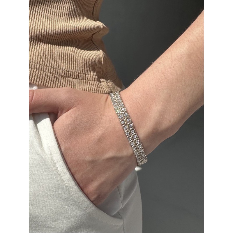 Браслет серебряный с цирконием Арабка (17002лбб)