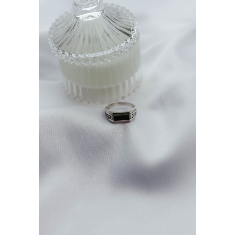 Печатка серебряная с золотом и ониксом (163)