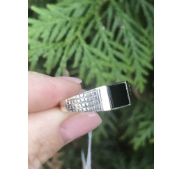 Печатка серебряная с золотом 122К