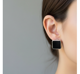 Серьги серебряные с ониксом 977с