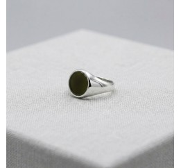 Печатка серебряная круглая с ониксом (1134к)