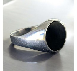 Печатка серебряная круглая с ониксом 1134к