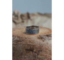 Кольцо серебряное с золотом Спаси и сохрани  (248к)