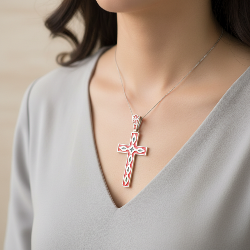 Подвес серебряный Крестик А243к