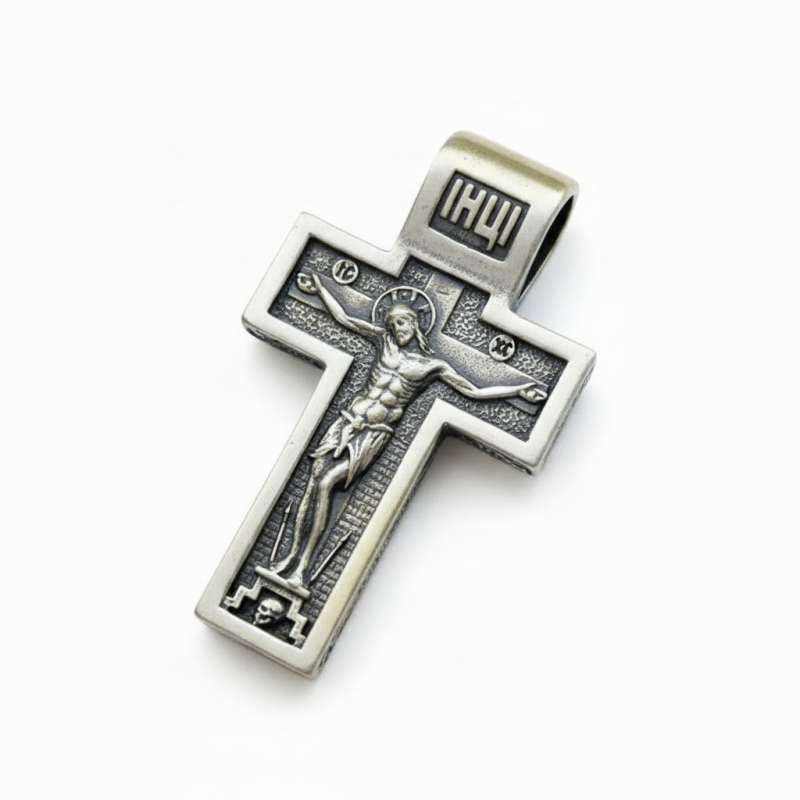 Подвес серебряный двухсторонний  Крестик А037п