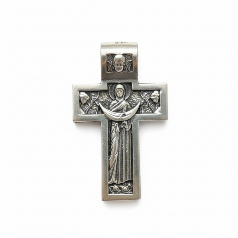 Подвес серебряный двухсторонний  Крестик А037п