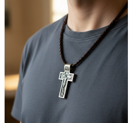 Подвес серебряный двухсторонний  Крестик А037п