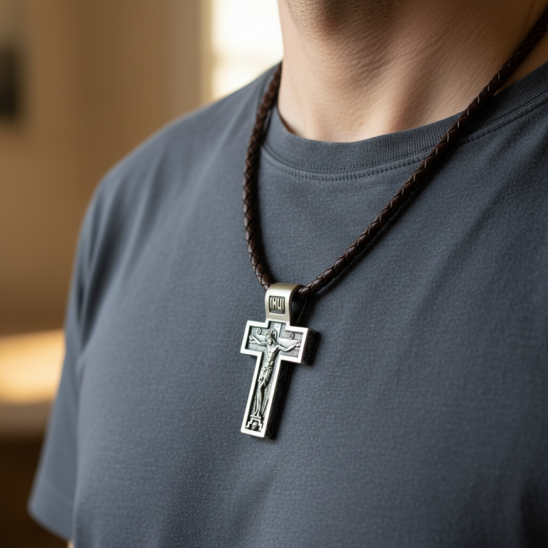 Подвес серебряный двухсторонний  Крестик А037п