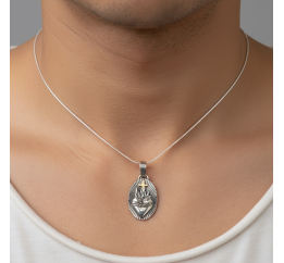 Ладанка серебряная с золотом  Сердце Христа 053п