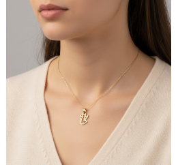 Подвес серебряный с золотом Ангелочек 730пк