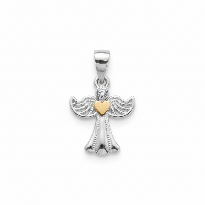 Подвес серебряный с золотом Ангелочек 328п