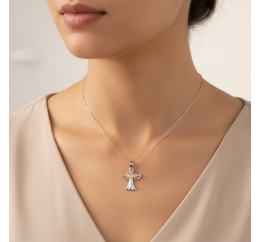 Подвес серебряный с золотом Ангелочек 328п