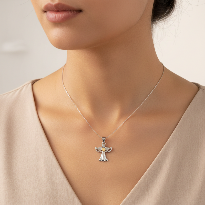 Подвес серебряный с золотом Ангелочек 328п