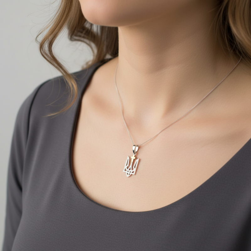 Подвес Тризуб с золотом (А001*12п)