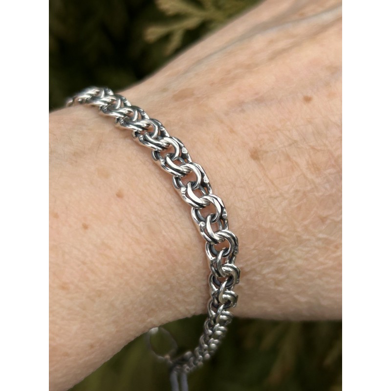 Браслет серебряный Плоский бисмарк (702ч)