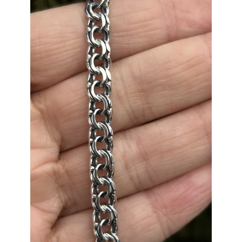 Браслет серебряный Плоский бисмарк (702ч)