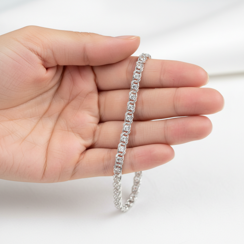 Браслет серебряный с цирконием Арабка 1703лбб