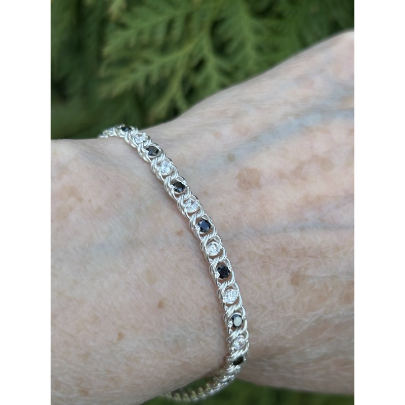 Браслет серебряный с цирконием Арабка (11709л)