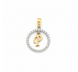 Подвес серебряный с золотом буква Р (050пРР)