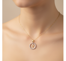 Подвес серебряный с золотом буква Р (050пРР)