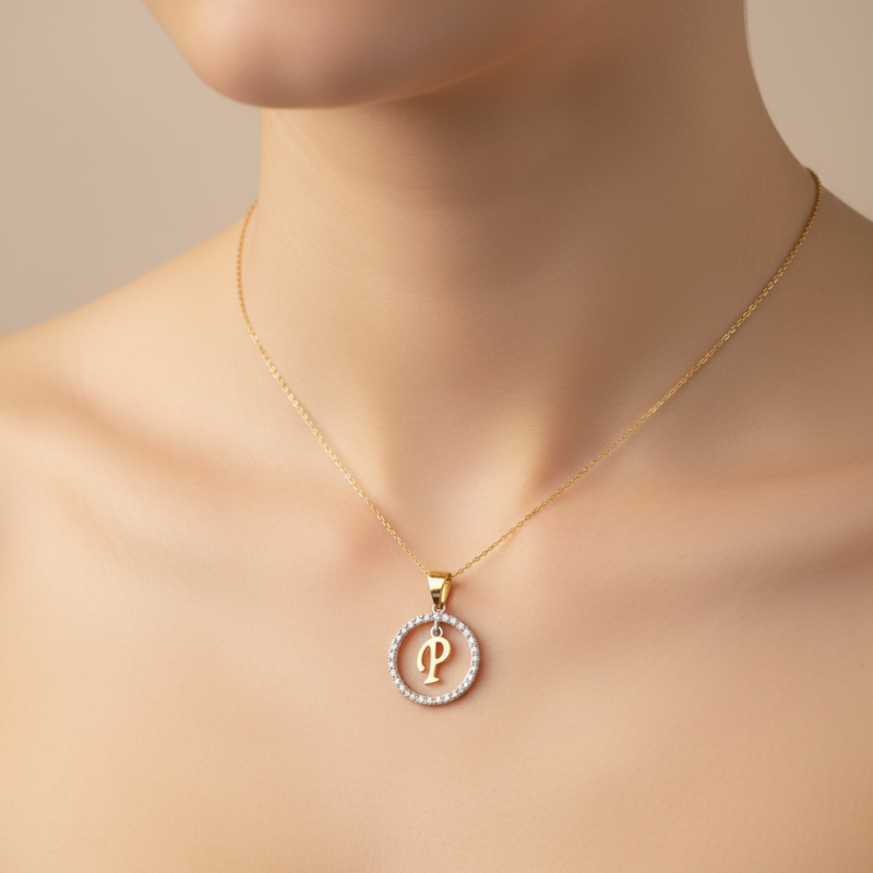 Подвес серебряный с золотом буква Р (050пРР)