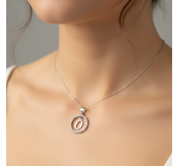 Подвес серебряный  буква О (050пОР)