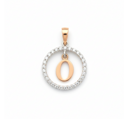 Подвес серебряный с золотом буква О (050пОРз)
