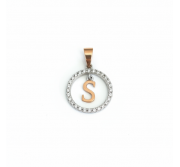 Подвес серебряный с золотом буква S (050пSРз)