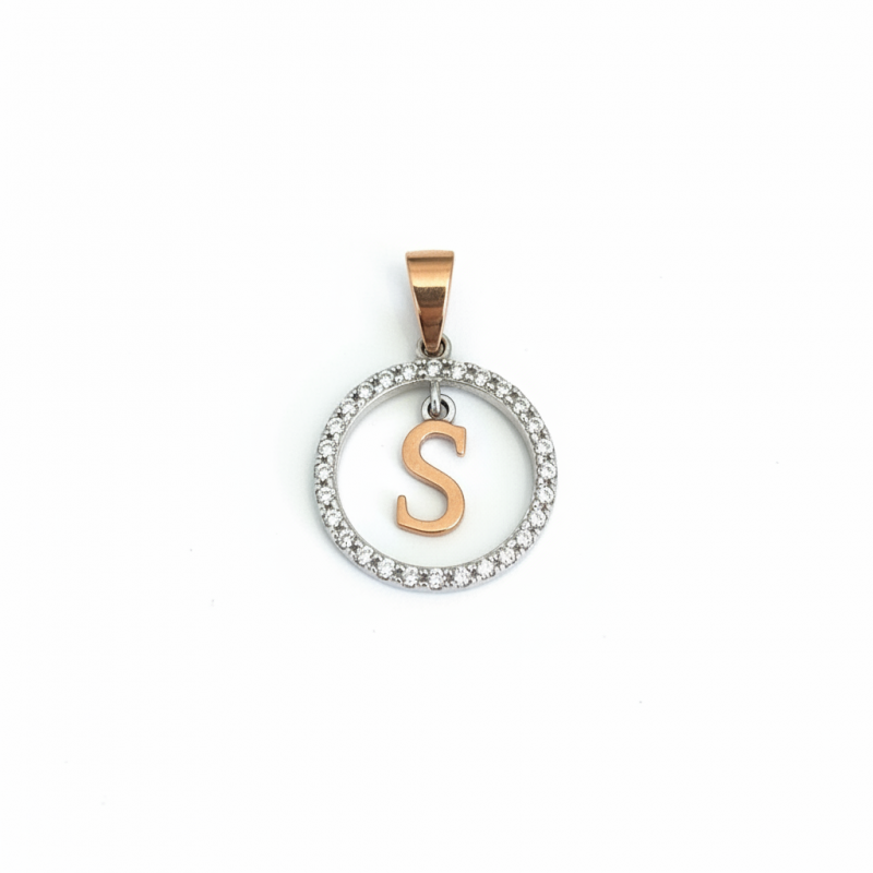 Подвес серебряный с золотом буква S (050пSРз)