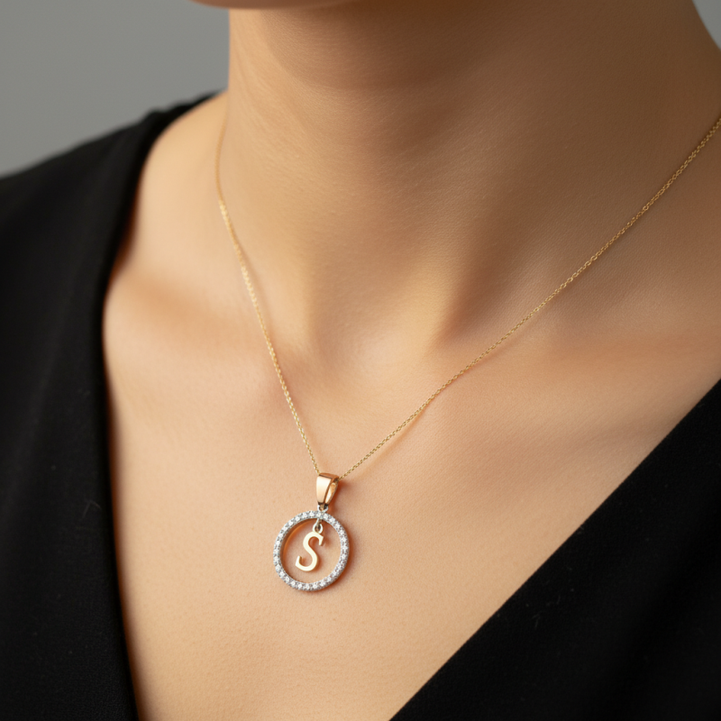 Подвес серебряный с золотом буква S (050пSРз)